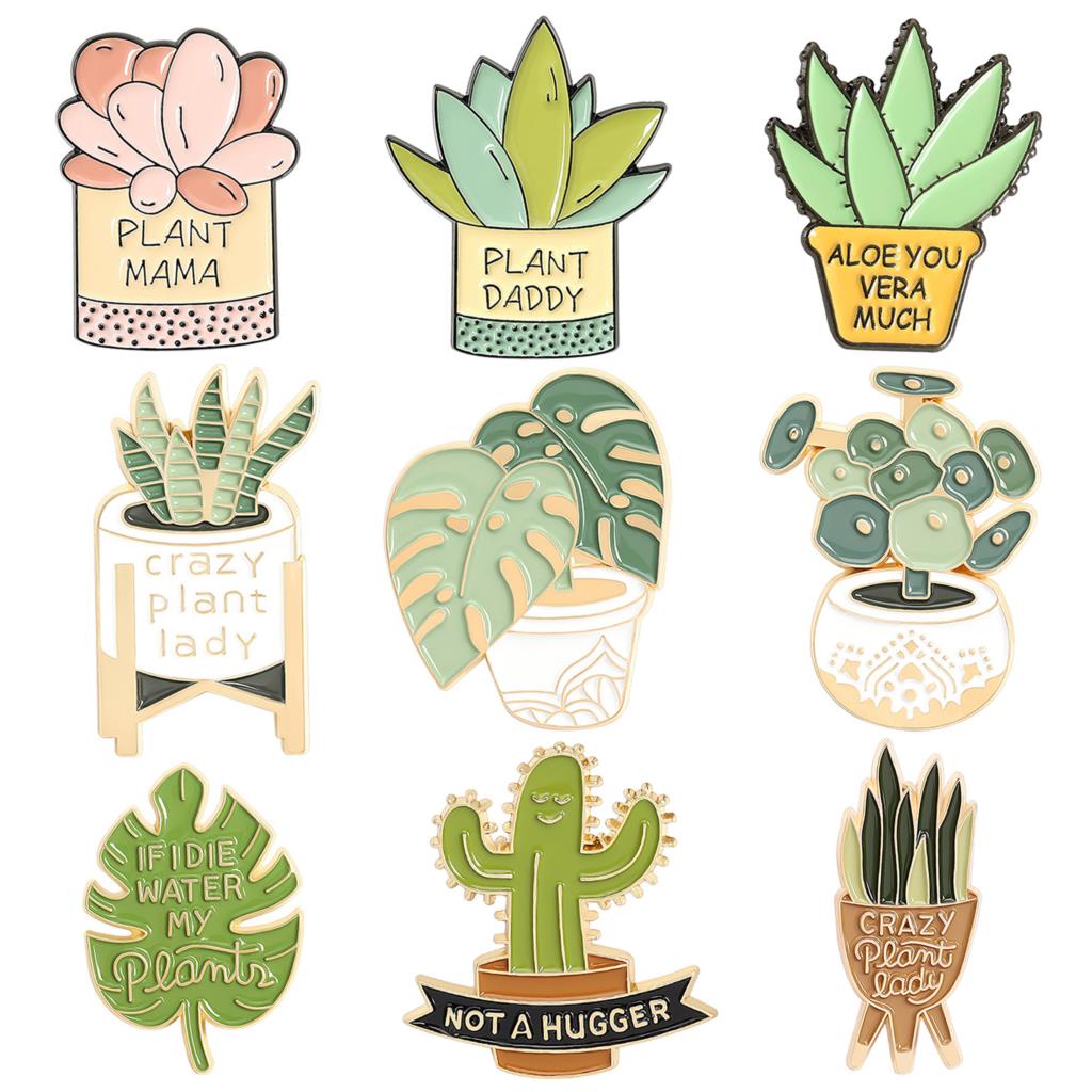 Aloe Vera Pot - Broche de planta en maceta Monstera,