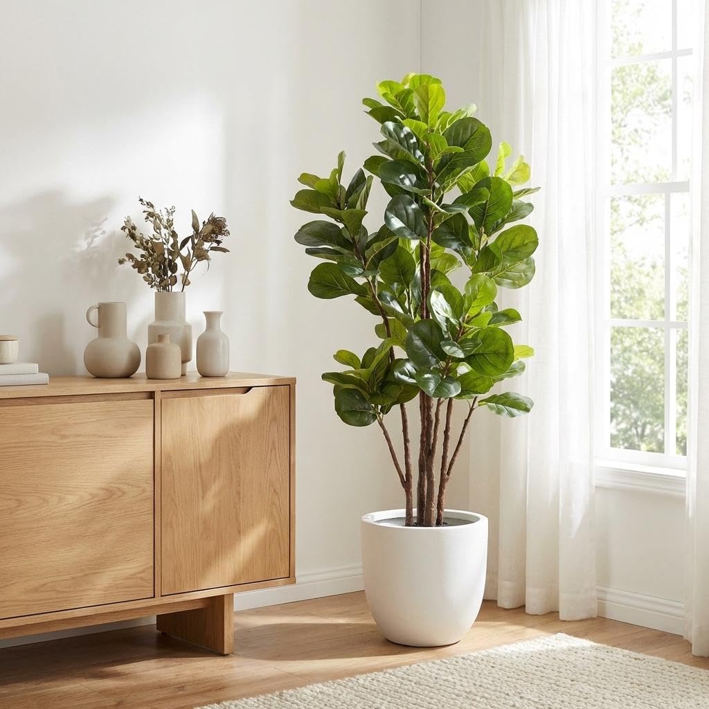 Ficus Lyrata Tree - Árbol Artificial de Ficus Lyrata, Plantas