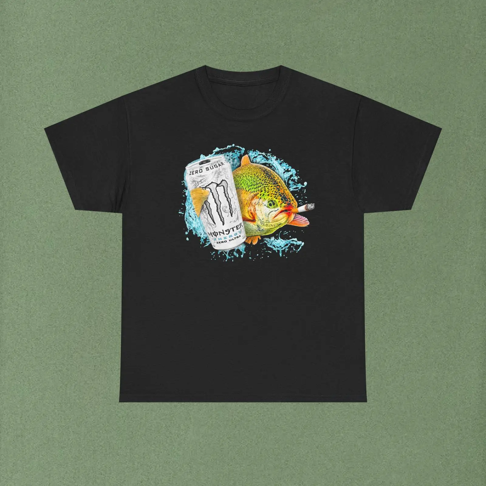 Monstera Adansonii - Camiseta Blanca con Estampado de Pez