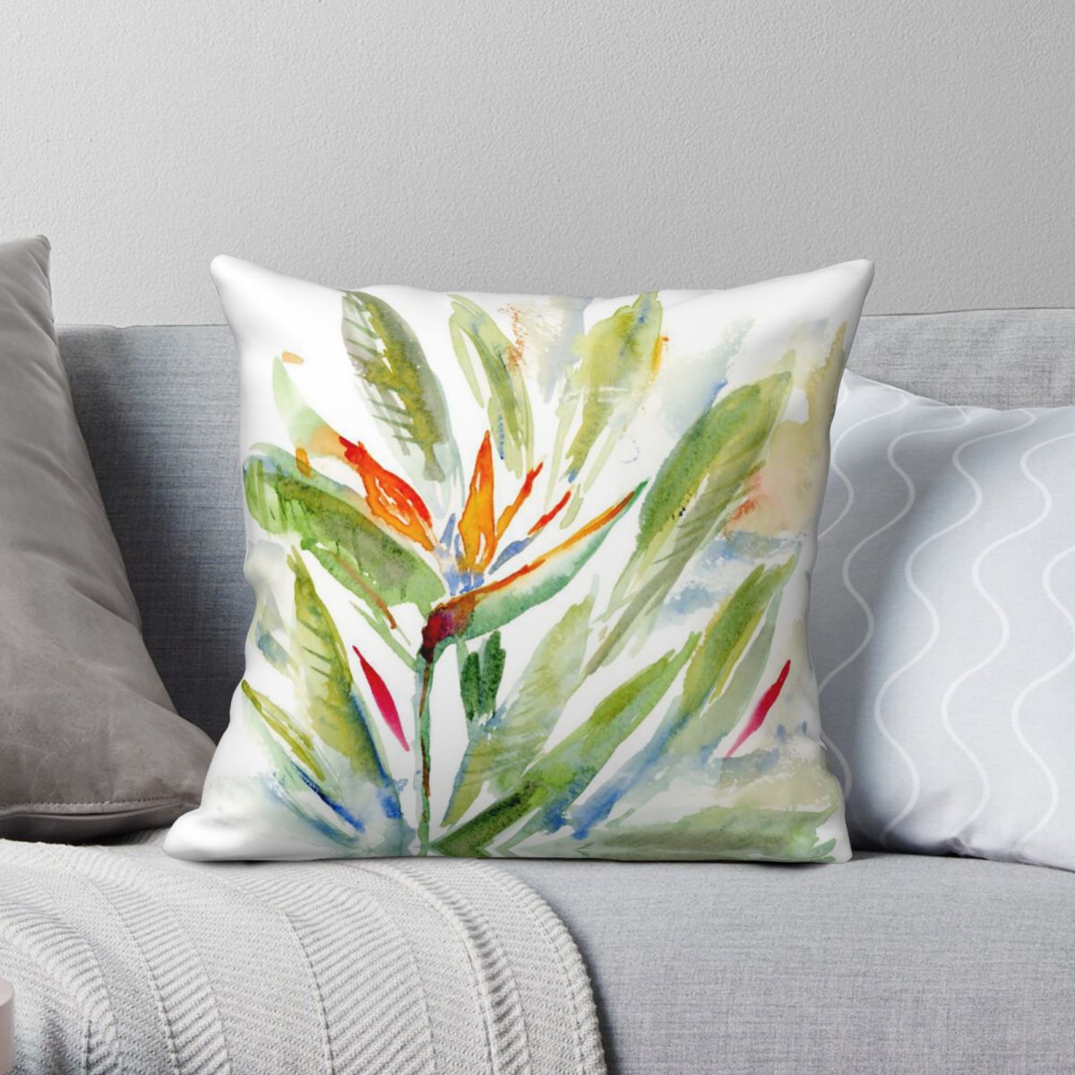 Bird Paradise Strelitzia - Funda de almohada cuadrada Bird Of