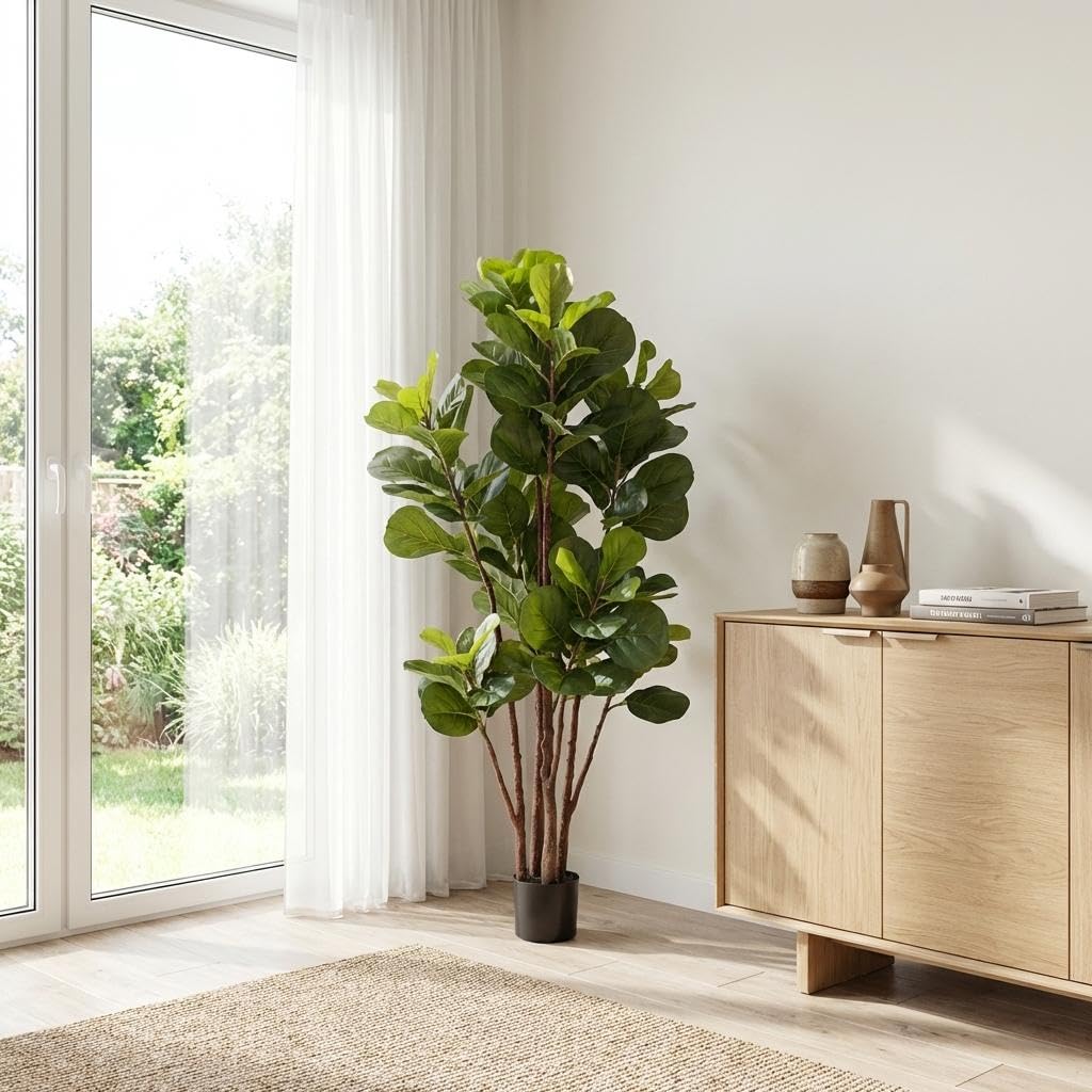 Árbol Artificial de Ficus Lyra - Ficus Lyrata Tree reseña y precio
